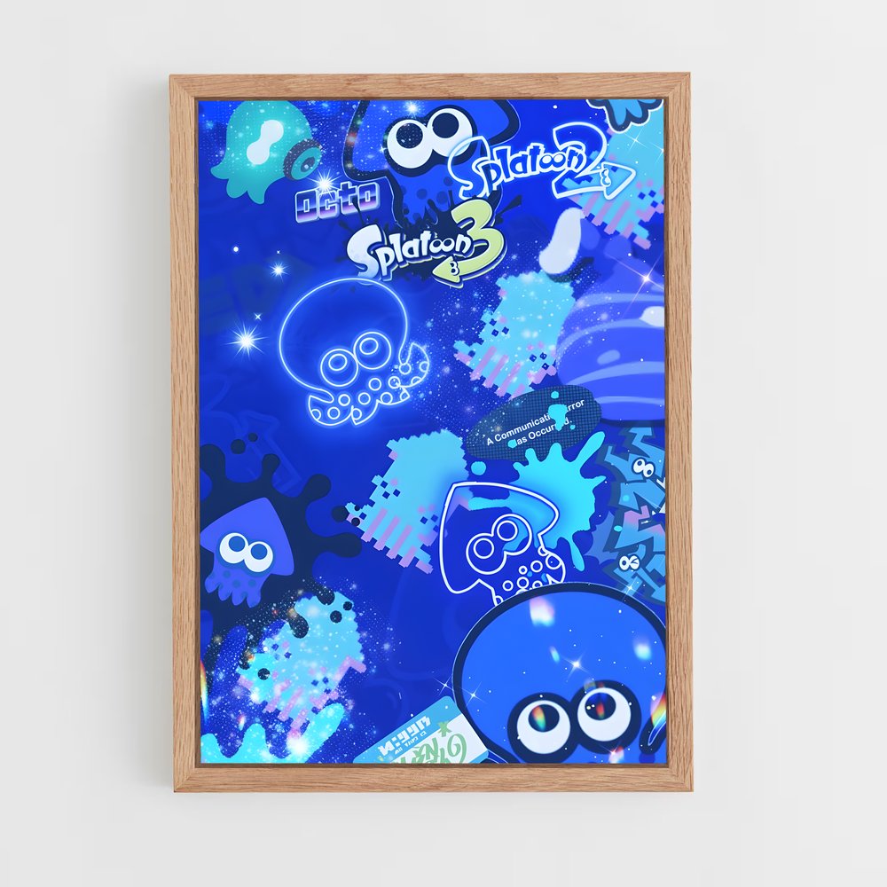 Poster Turquoise Splash – affiche Splatoon (vue 4)