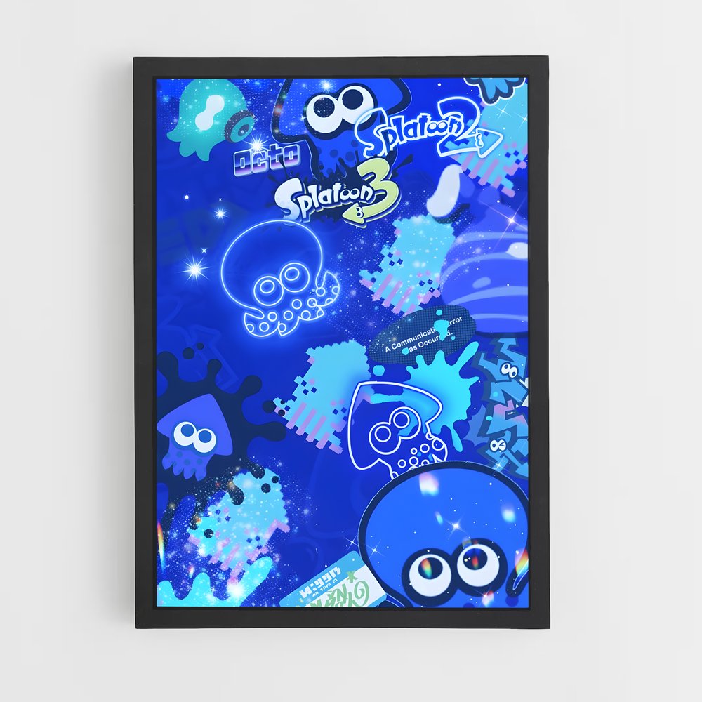 Poster Turquoise Splash – affiche Splatoon (vue 2)