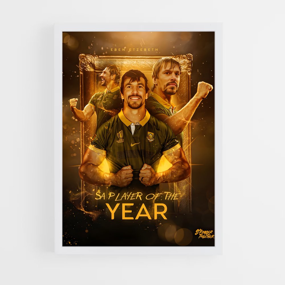 Poster Joueur de l'Année Springbok – affiche Rugby (vue 3)