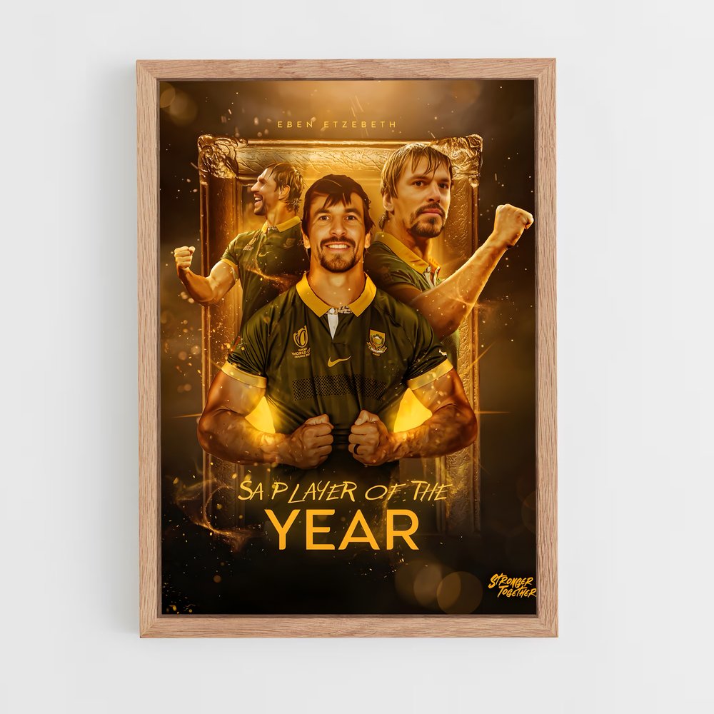 Poster Joueur de l'Année Springbok – affiche Rugby (vue 4)