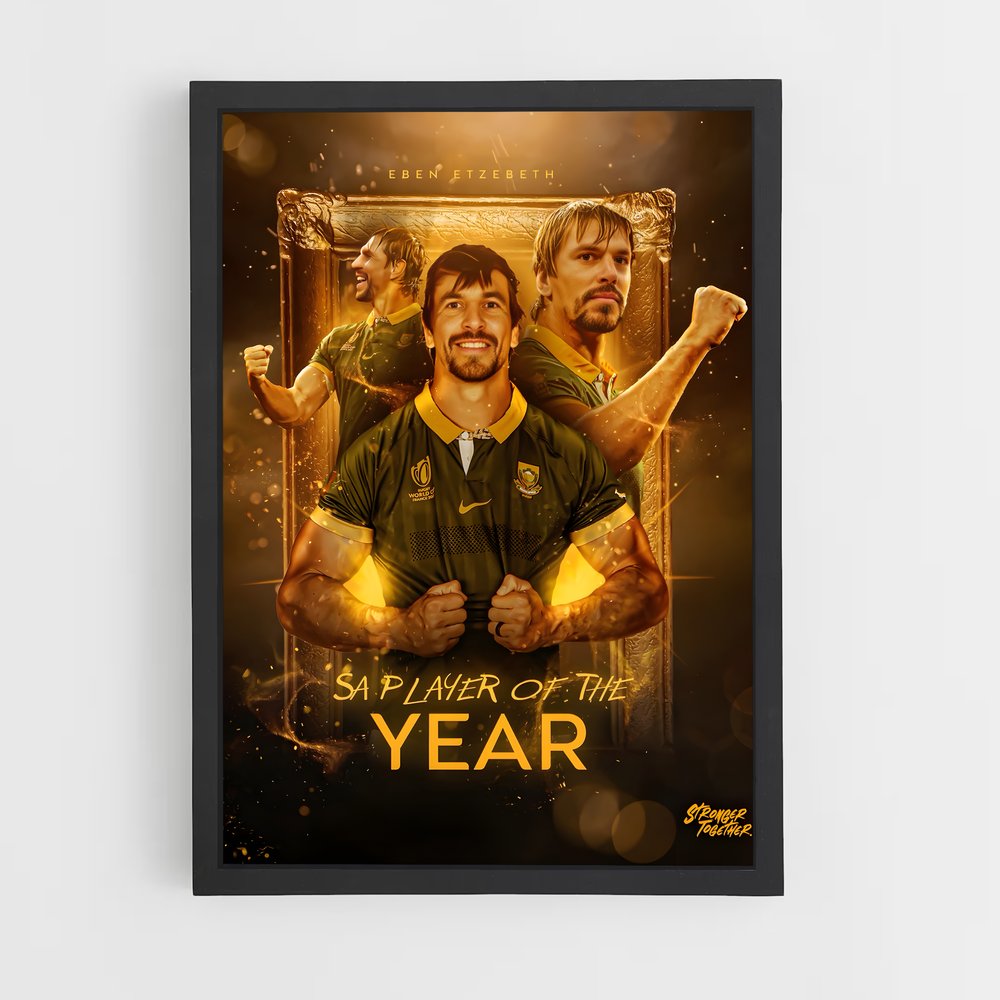 Poster Joueur de l'Année Springbok – affiche Rugby (vue 2)