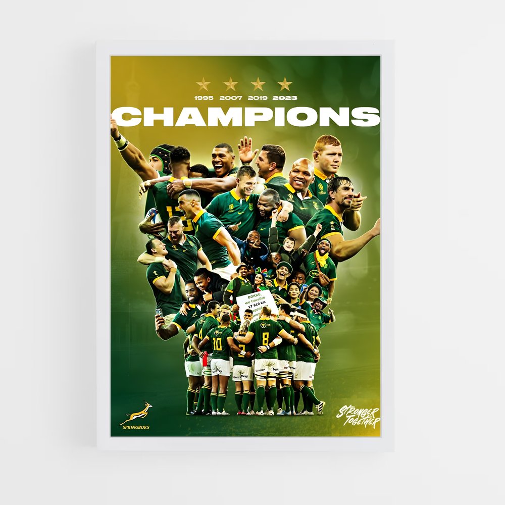 Poster Champions Springboks – affiche Rugby (vue 3)
