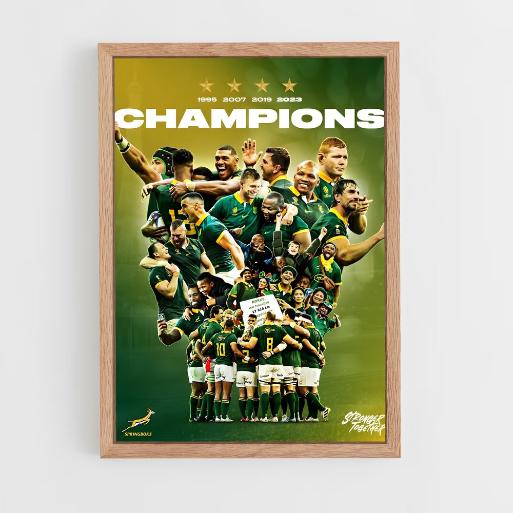 Poster Champions Springboks – affiche Rugby (vue 4)