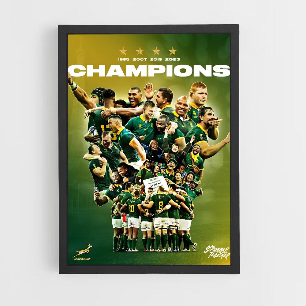 Poster Champions Springboks – affiche Rugby (vue 2)