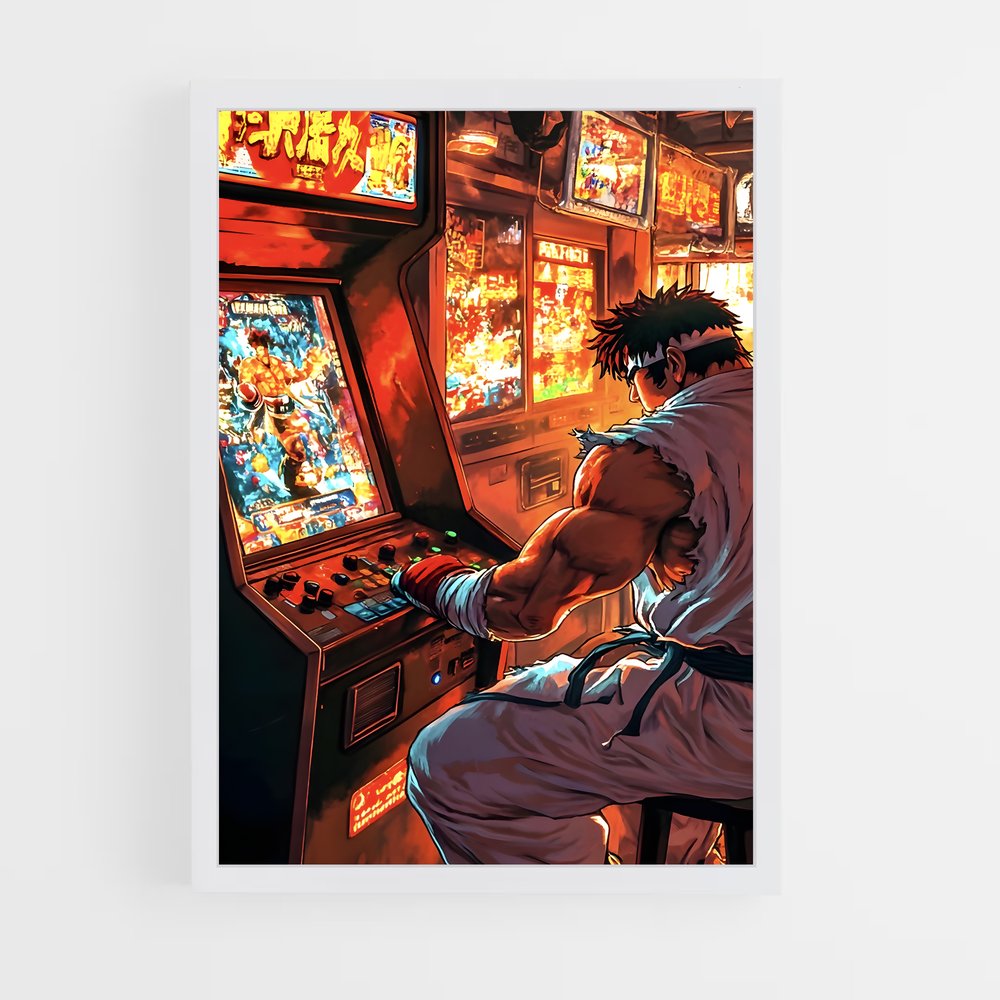 Poster Arcade Warrior – affiche Street Fighter (vue 3)
