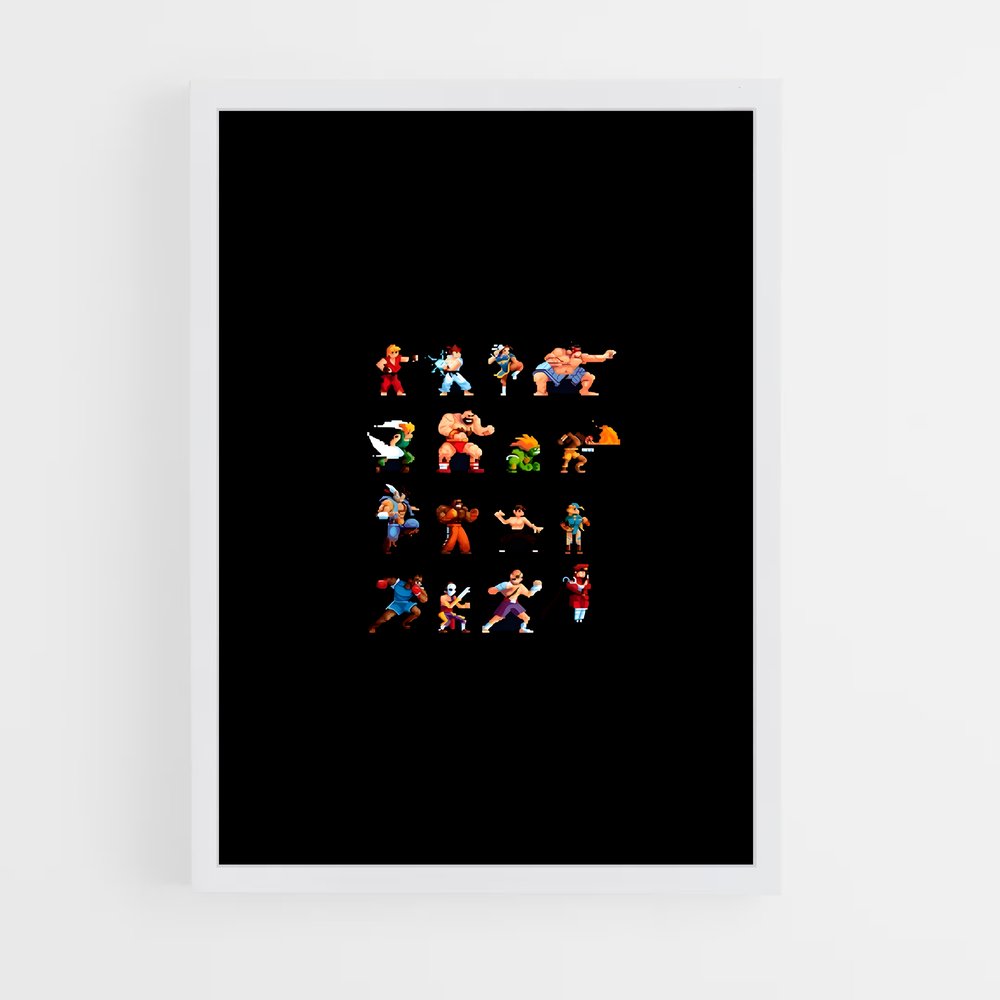 Poster Arcade Fighters Icons – affiche Street Fighter (vue 3)