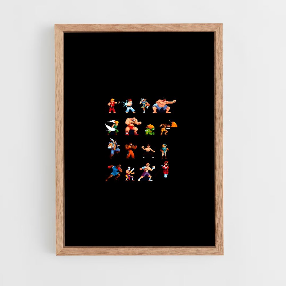 Poster Arcade Fighters Icons – affiche Street Fighter (vue 4)