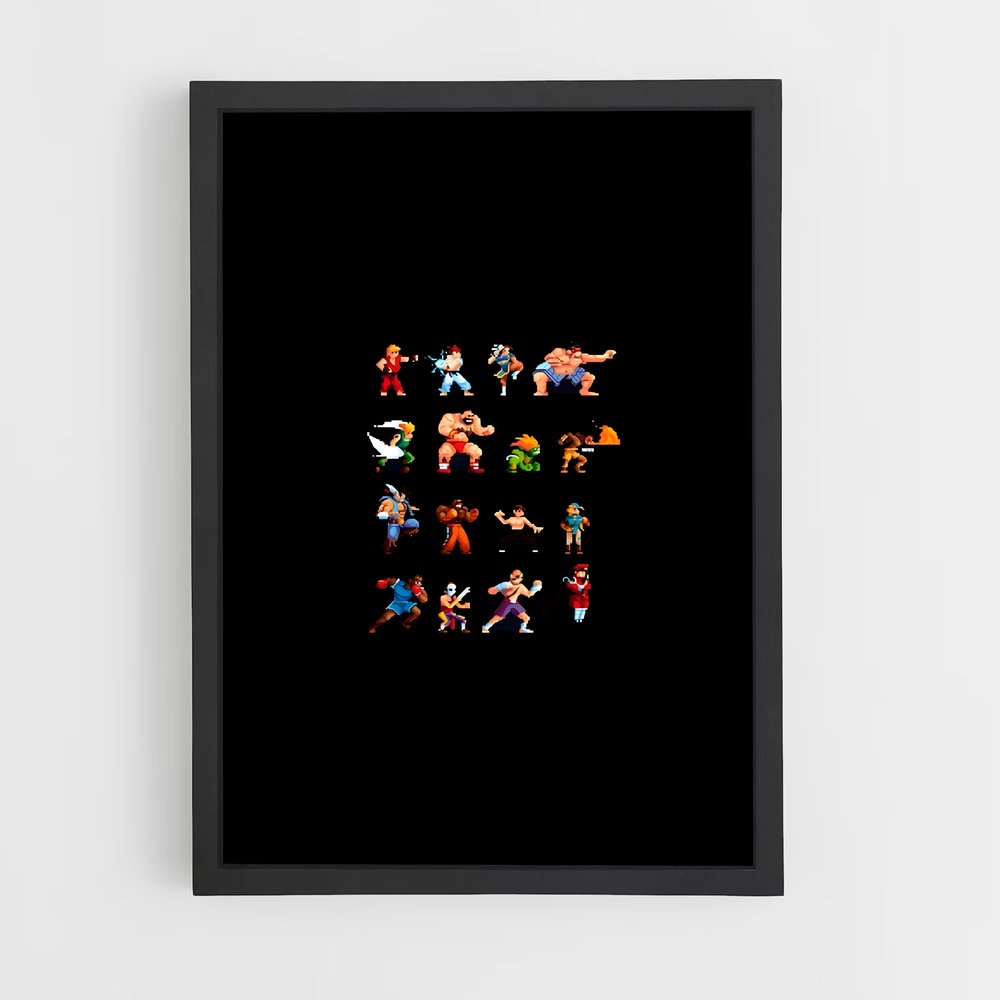 Poster Arcade Fighters Icons – affiche Street Fighter (vue 2)