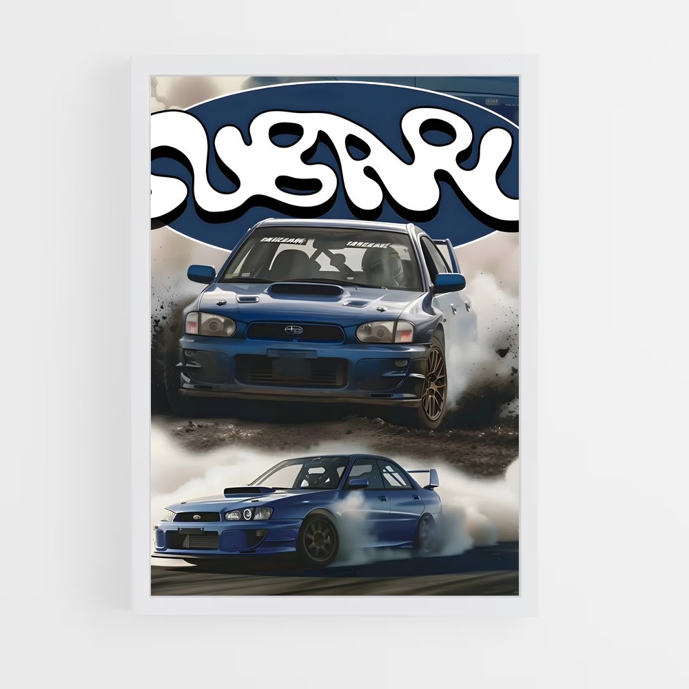 Poster Rally Blue – affiche Subaru (vue 3)