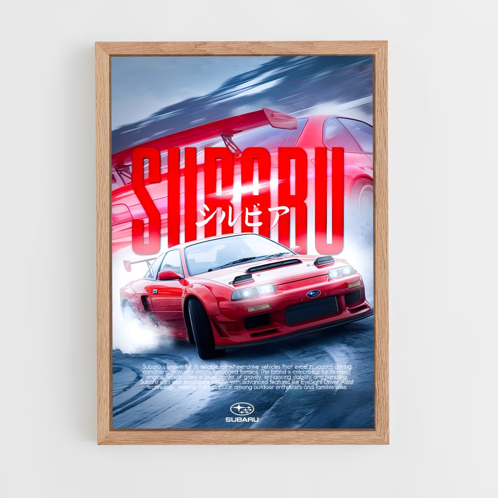Poster Drift Rouge – affiche Subaru (vue 4)