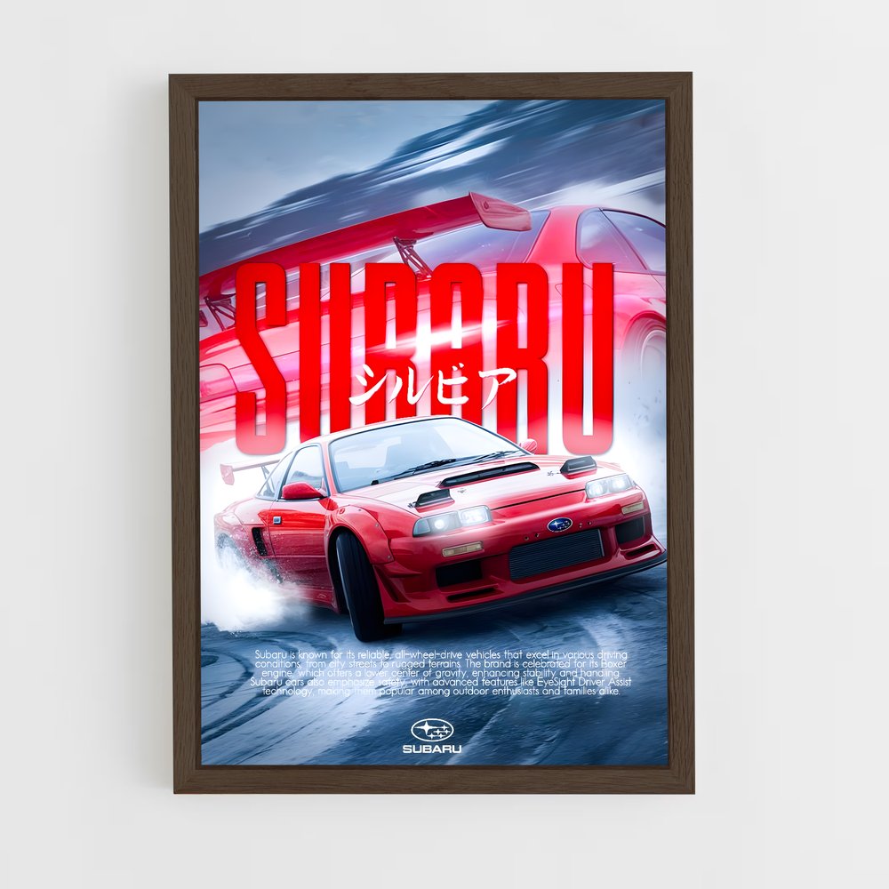 Poster Drift Rouge – affiche Subaru (vue 5)