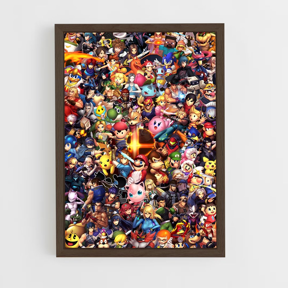 Poster Personnages Super Smash – affiche Super Smash Bros (vue 5)
