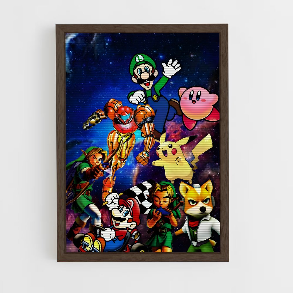 Poster SSB Vintage – affiche Super Smash Bros (vue 5)
