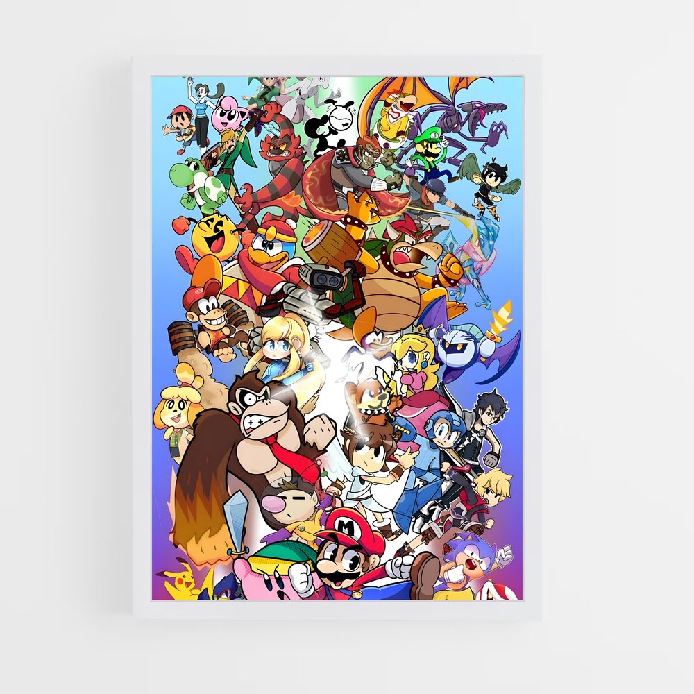 Poster SSB Fanart – affiche Super Smash Bros (vue 3)