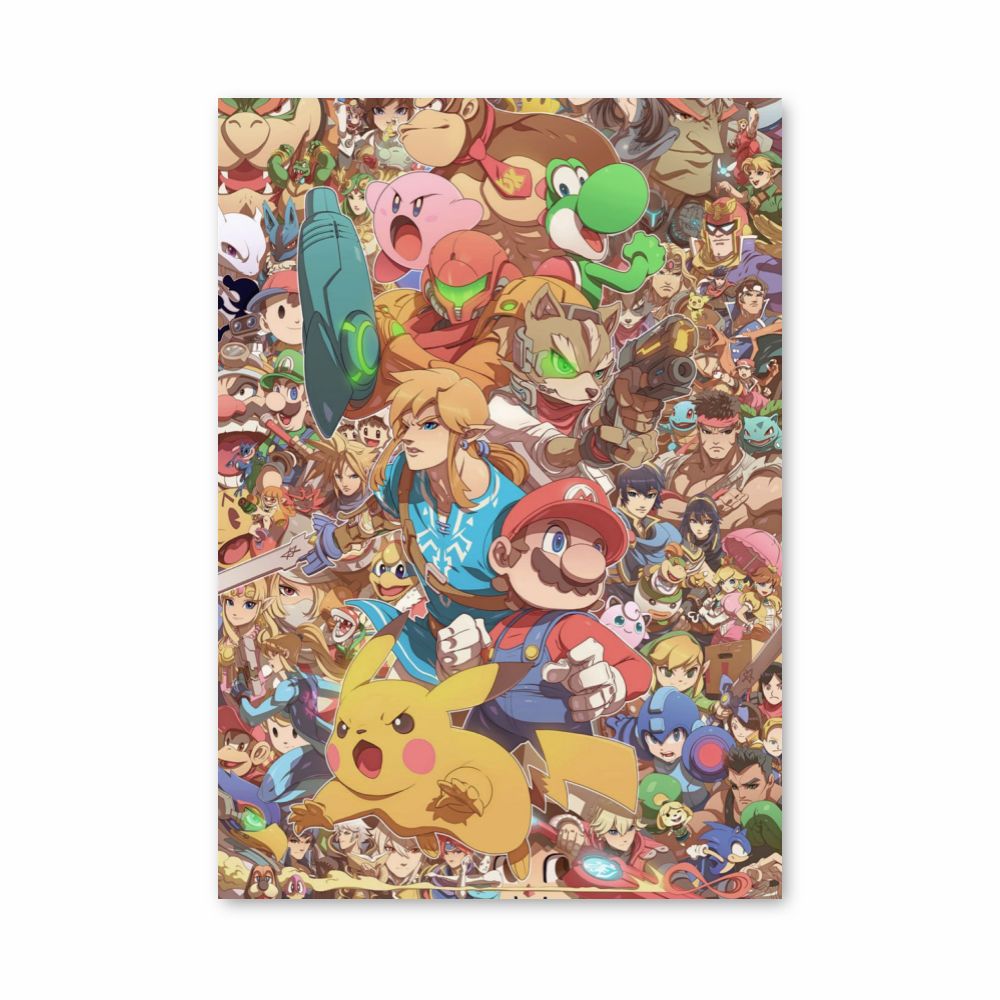 Poster Super Smash Manga – affiche Super Smash Bros