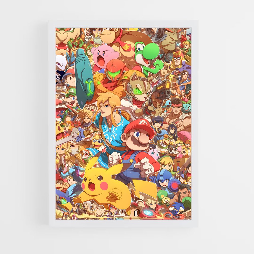 Poster Super Smash Manga – affiche Super Smash Bros (vue 3)