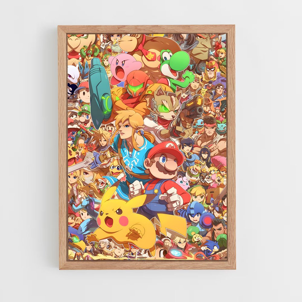 Poster Super Smash Manga – affiche Super Smash Bros (vue 4)