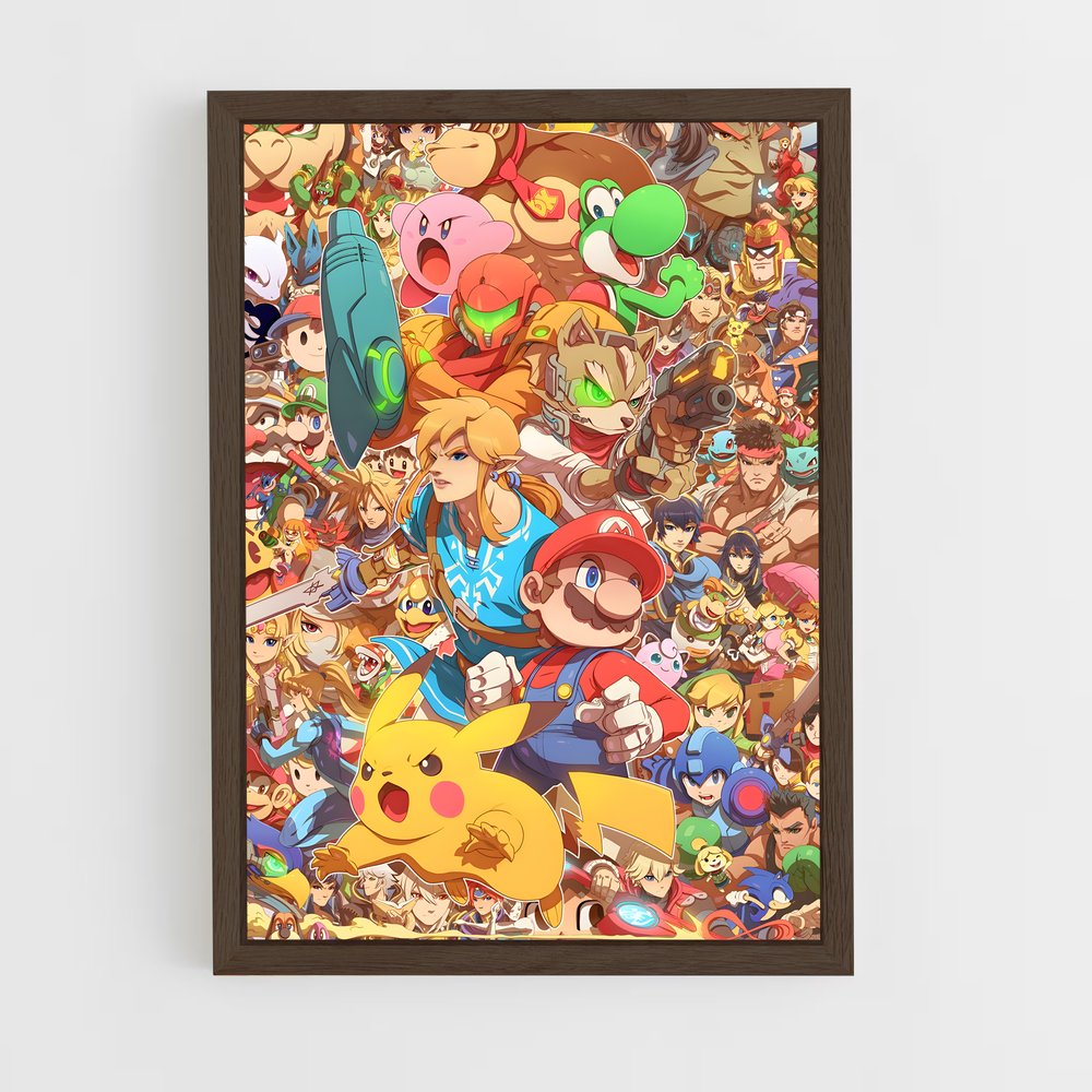 Poster Super Smash Manga – affiche Super Smash Bros (vue 5)