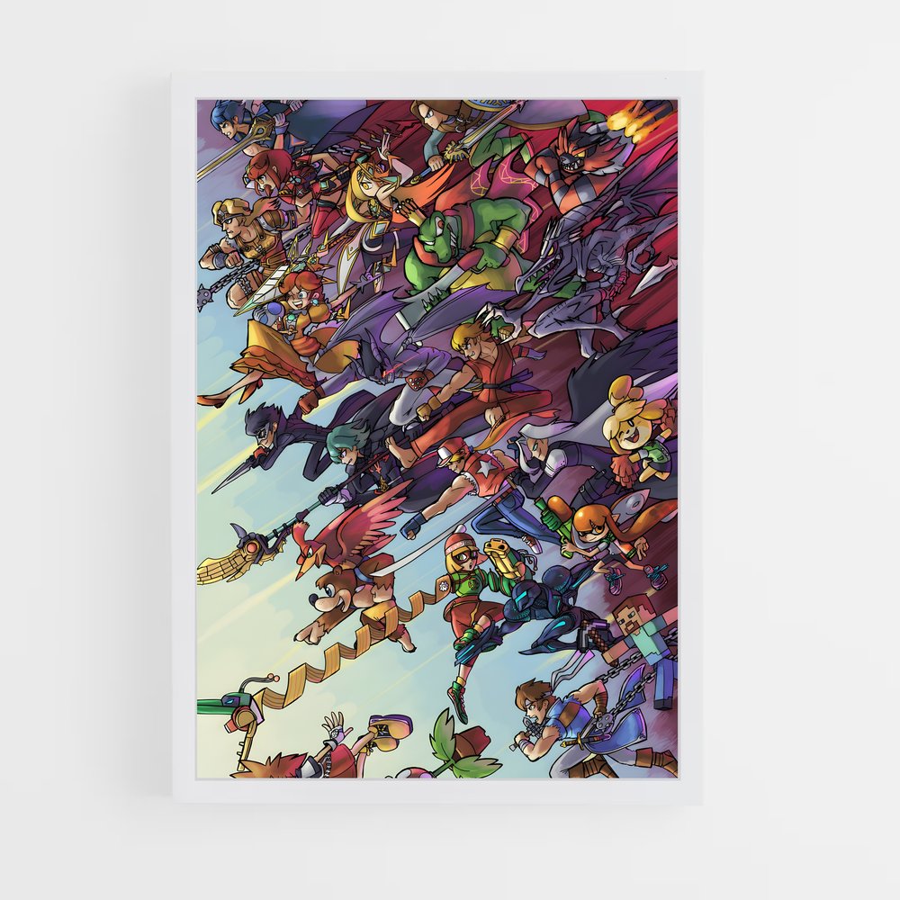 Poster Super Smash Bros Personnages (vue 3)