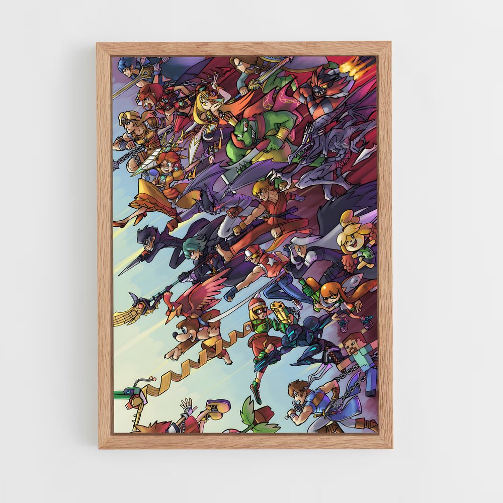 Poster Super Smash Bros Personnages (vue 4)
