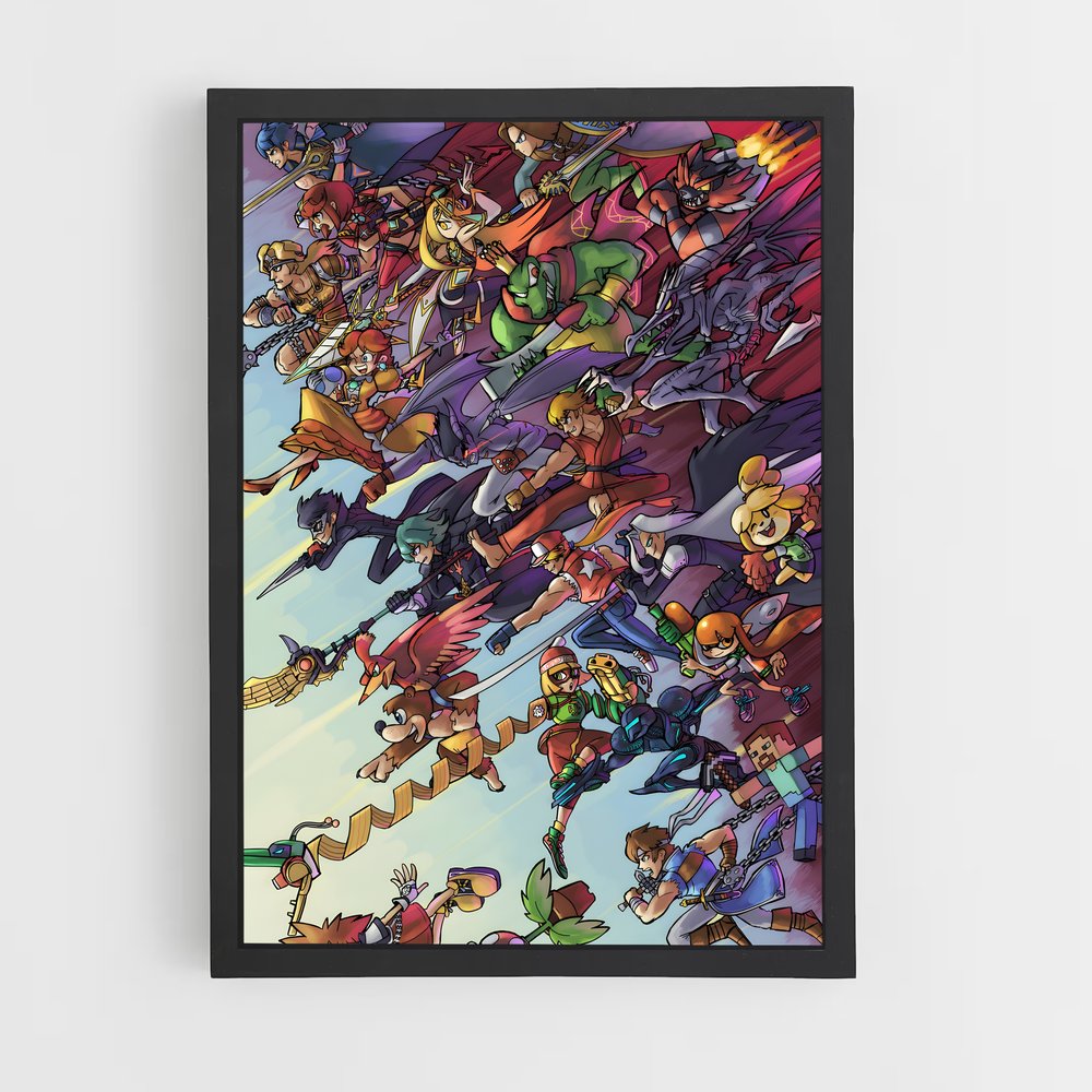 Poster Super Smash Bros Personnages (vue 2)