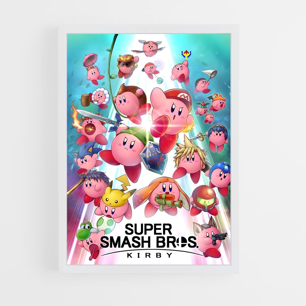 Poster Super Smash Kirby – affiche Super Smash Bros (vue 3)