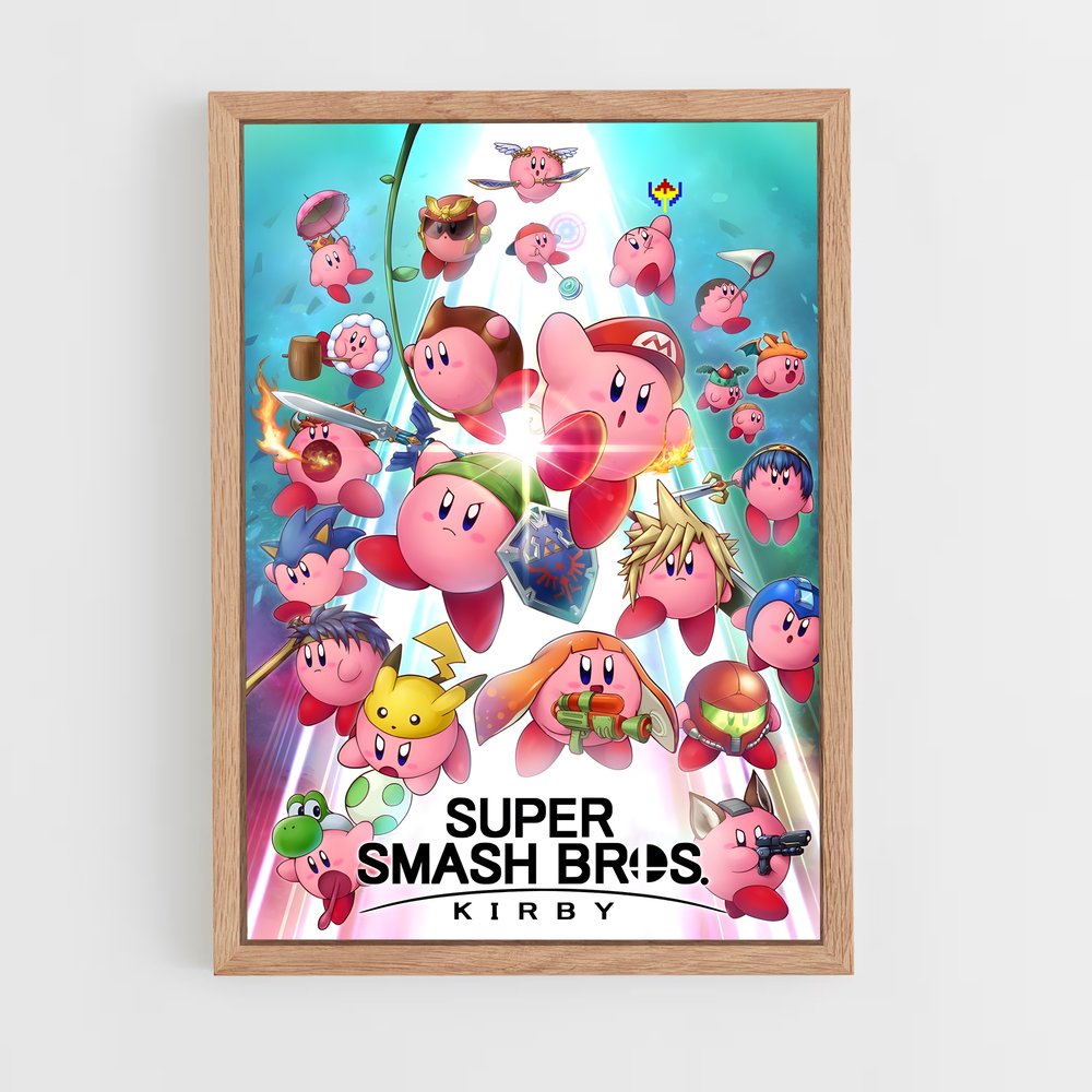 Poster Super Smash Kirby – affiche Super Smash Bros (vue 4)