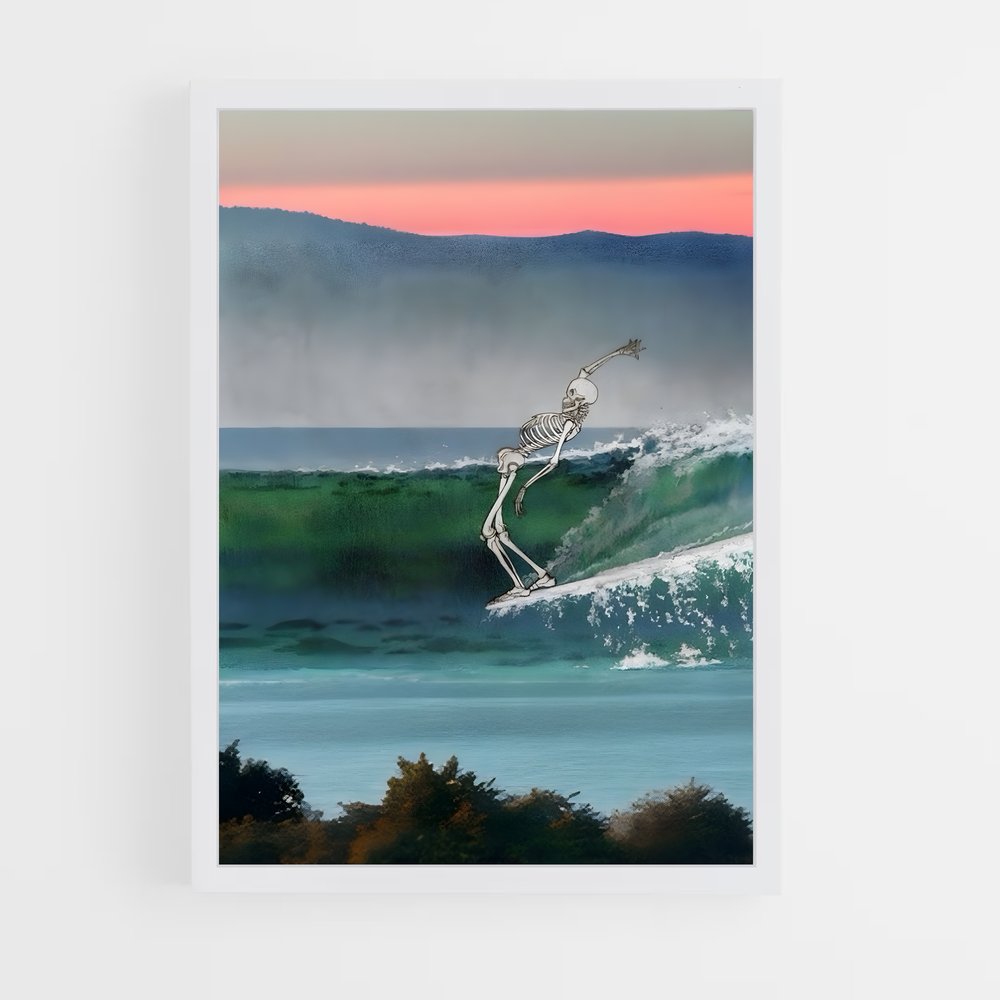Poster Squelette Surfista (vue 3)