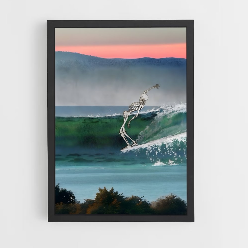 Poster Squelette Surfista (vue 2)