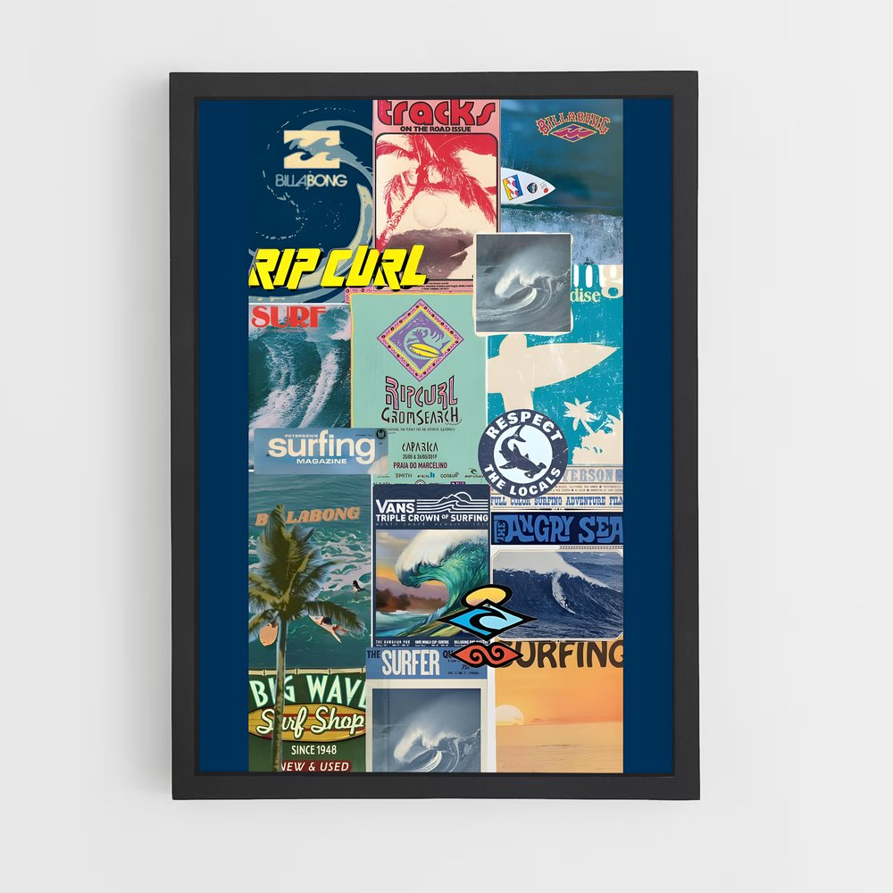 Poster Vague Vintage – affiche Surf (vue 2)