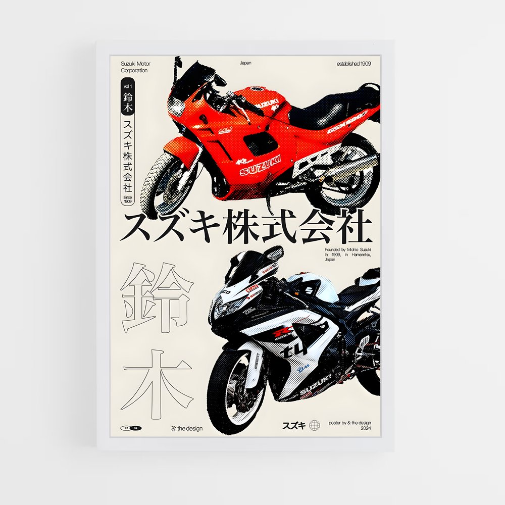 Poster Moto Japonaise – affiche Suzuki (vue 3)