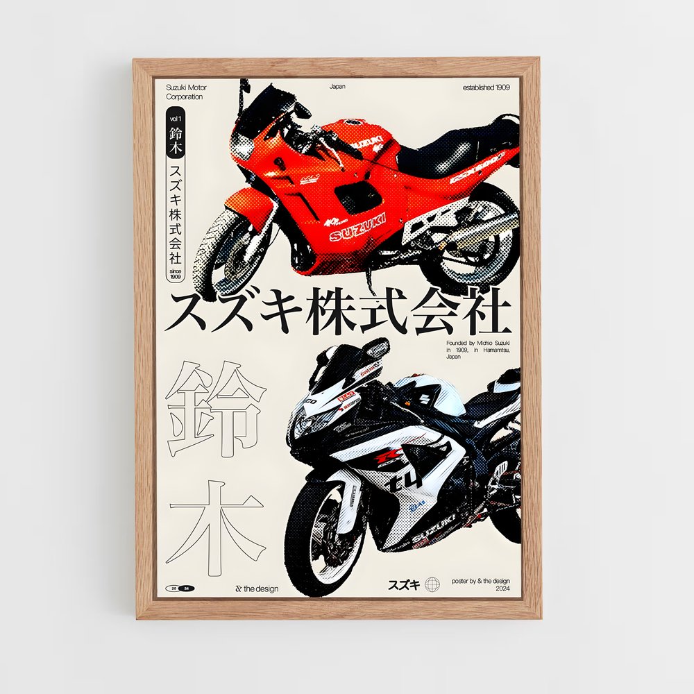 Poster Moto Japonaise – affiche Suzuki (vue 4)
