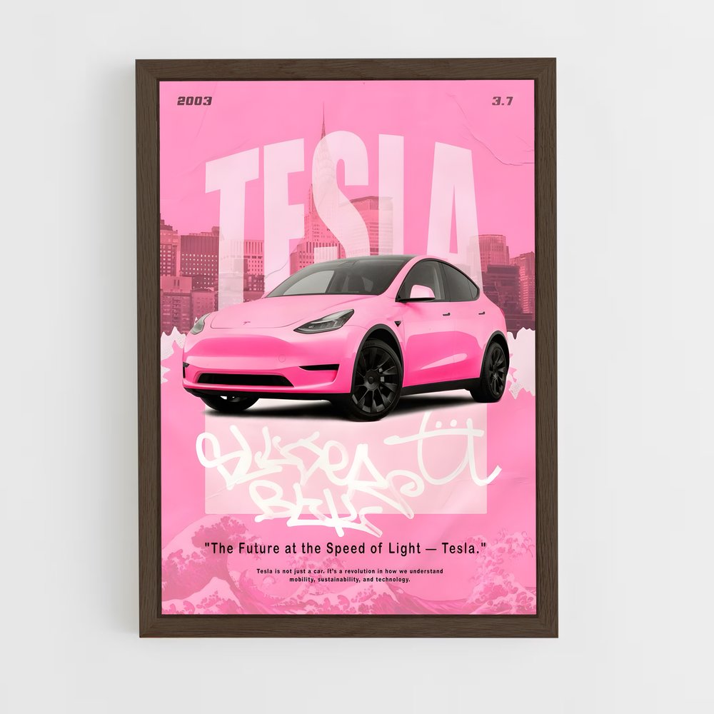 Poster Tesla Vitesse Rose (vue 5)