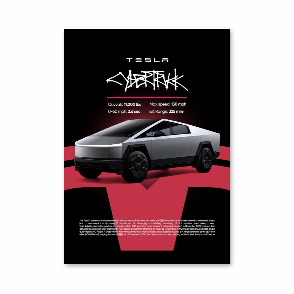 Poster Cybertruck Futuriste