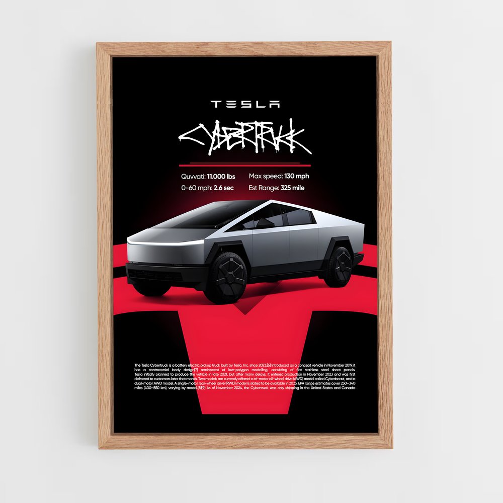 Poster Cybertruck Futuriste (vue 4)