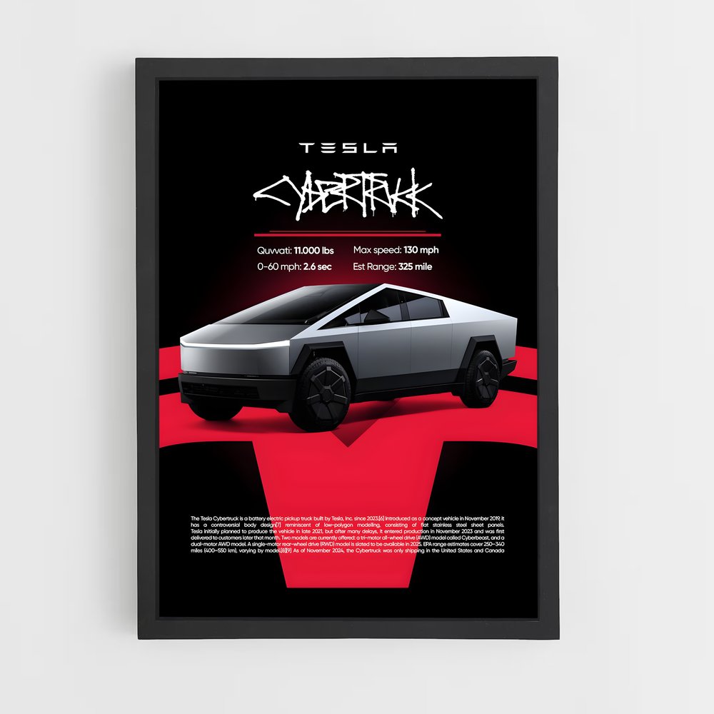 Poster Cybertruck Futuriste (vue 2)