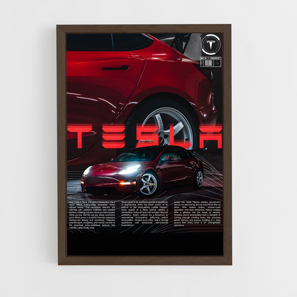 Poster Tesla Rouge Vision (vue 5)