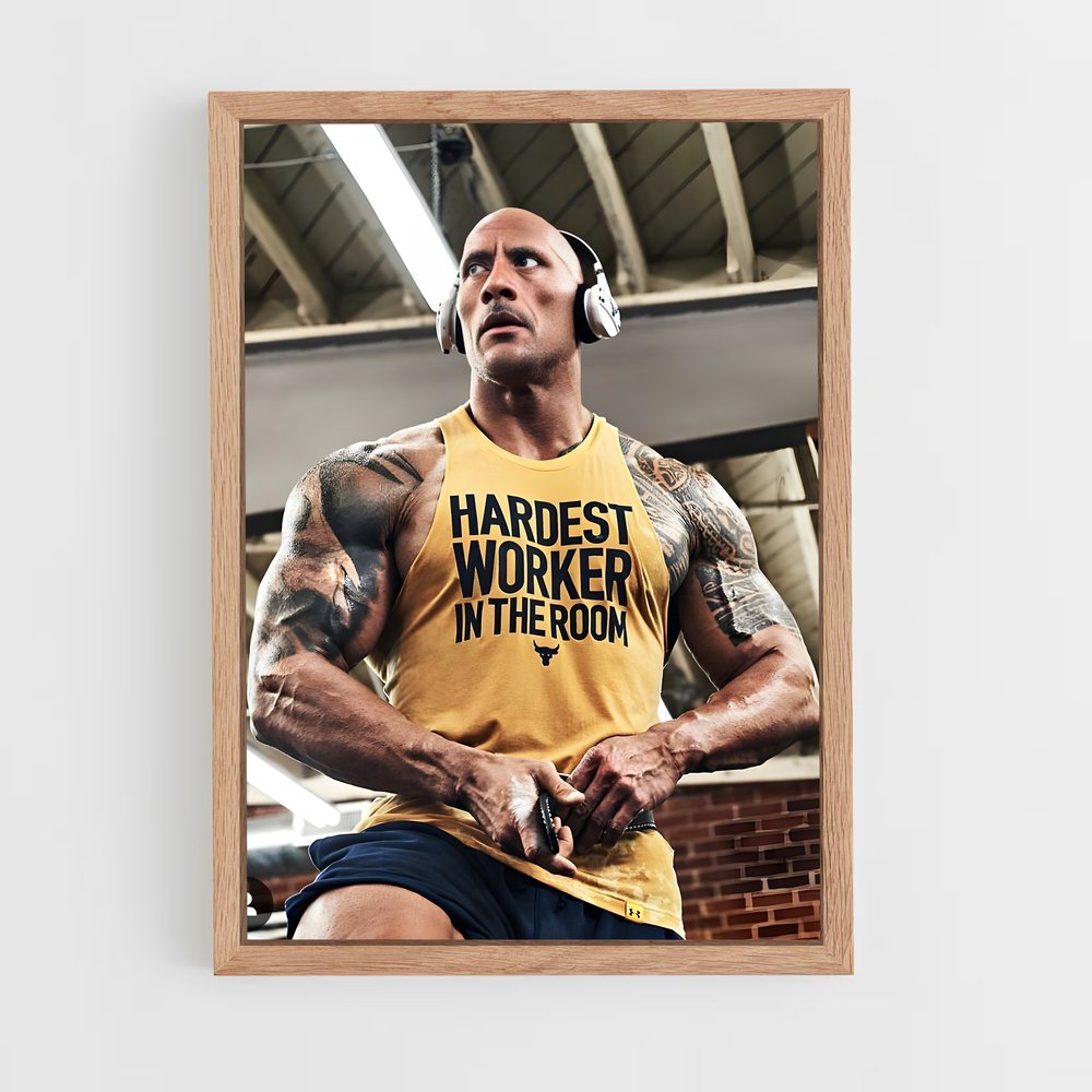 Poster Hardest Worker in The Room – affiche Musculation (vue 4)