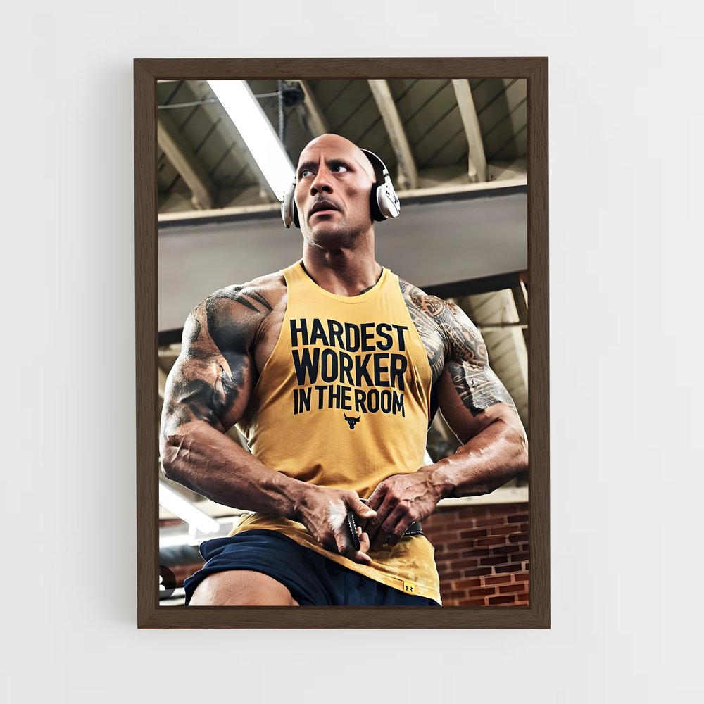 Poster Hardest Worker in The Room – affiche Musculation (vue 5)