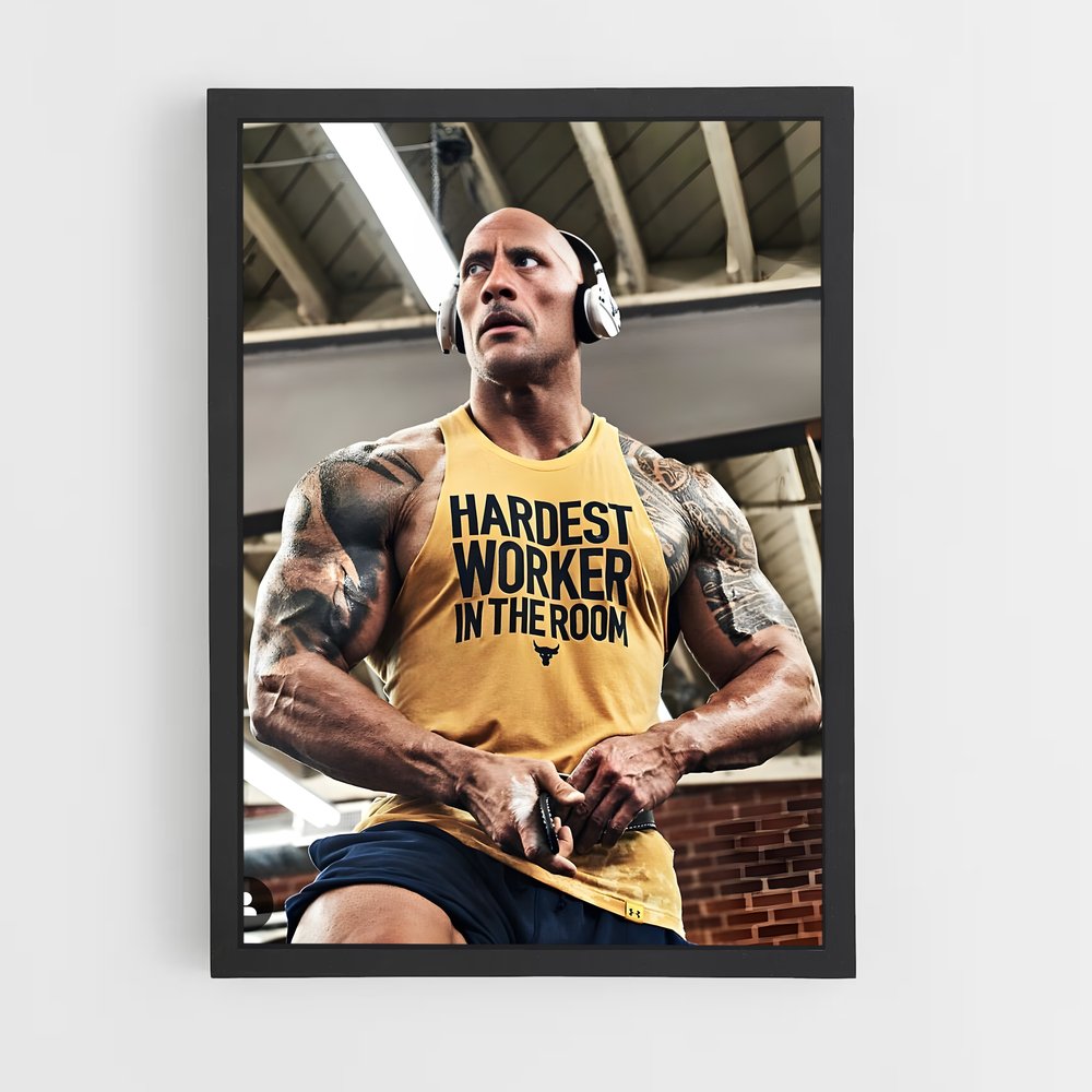 Poster Hardest Worker in The Room – affiche Musculation (vue 2)