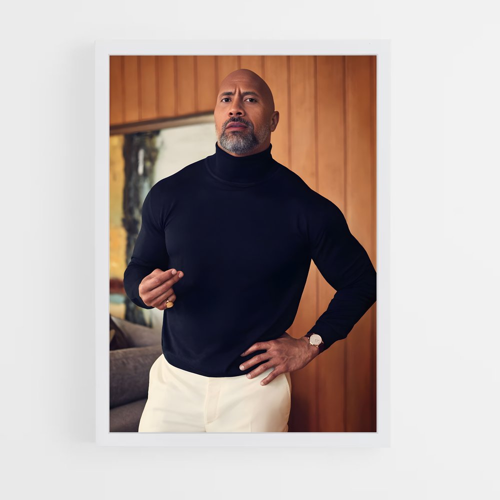 Poster Dwayne Johnson Classe – affiche Musculation (vue 3)