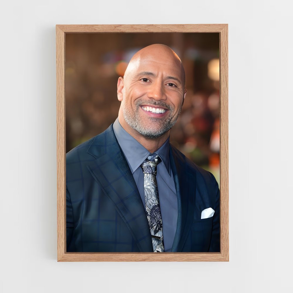 Poster The Rock Portrait – affiche Musculation (vue 4)