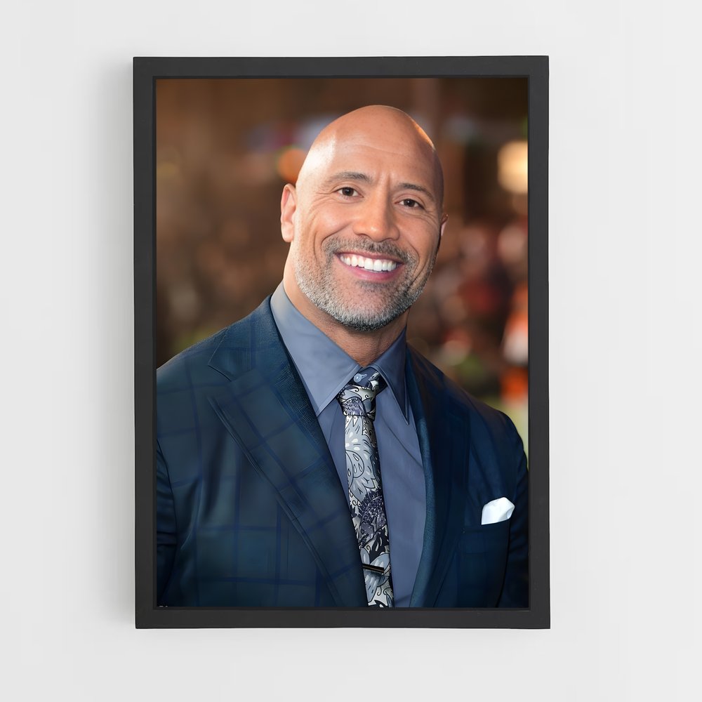 Poster The Rock Portrait – affiche Musculation (vue 2)