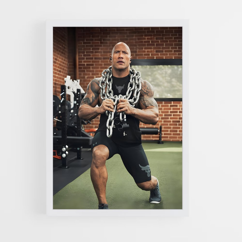 Poster The Rock Chaine – affiche Musculation (vue 3)