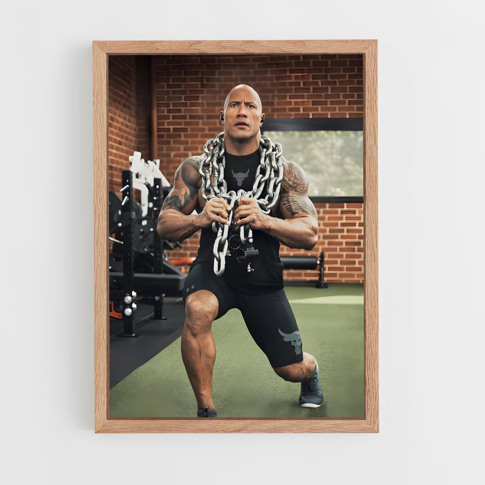 Poster The Rock Chaine – affiche Musculation (vue 4)