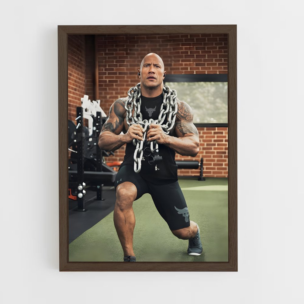 Poster The Rock Chaine – affiche Musculation (vue 5)
