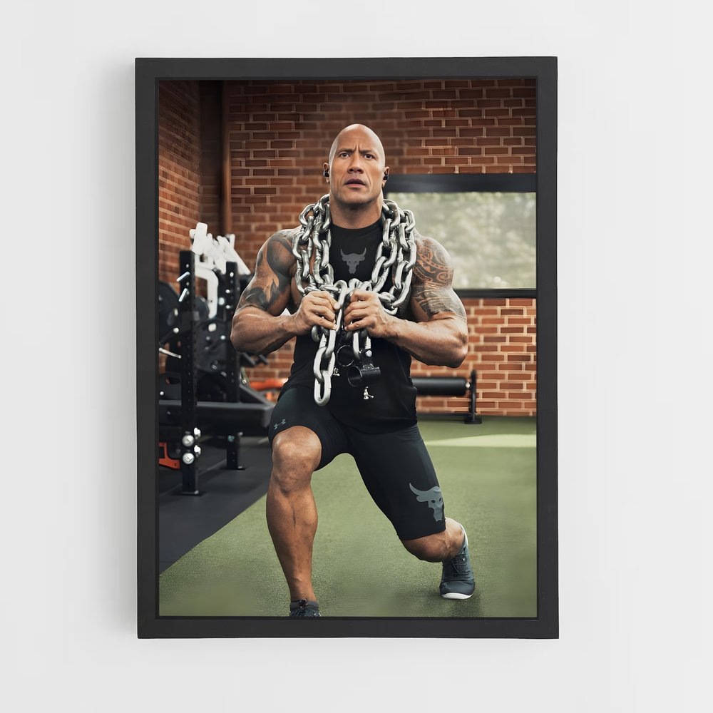 Poster The Rock Chaine – affiche Musculation (vue 2)