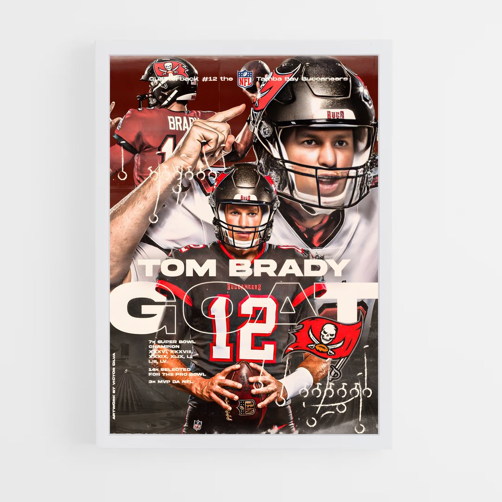 Poster Tom Brady Goat – affiche Football US (vue 3)