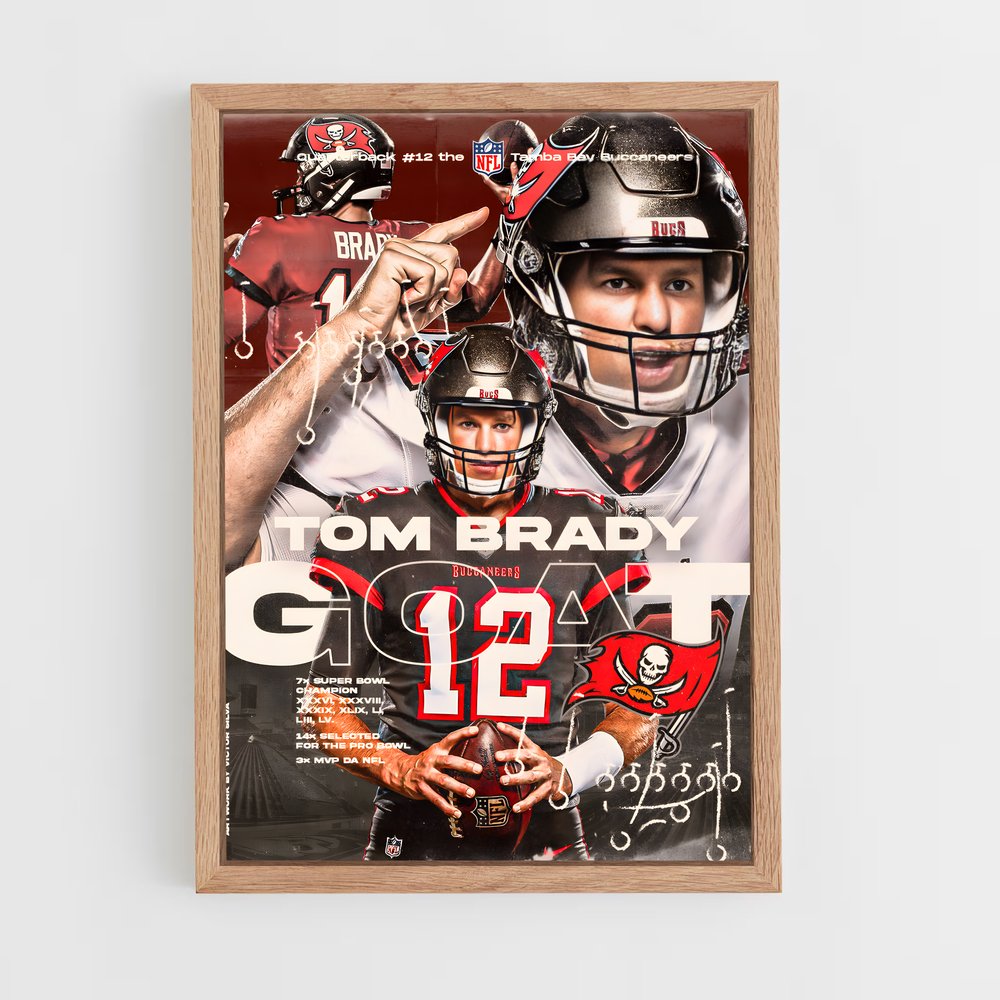 Poster Tom Brady Goat – affiche Football US (vue 4)