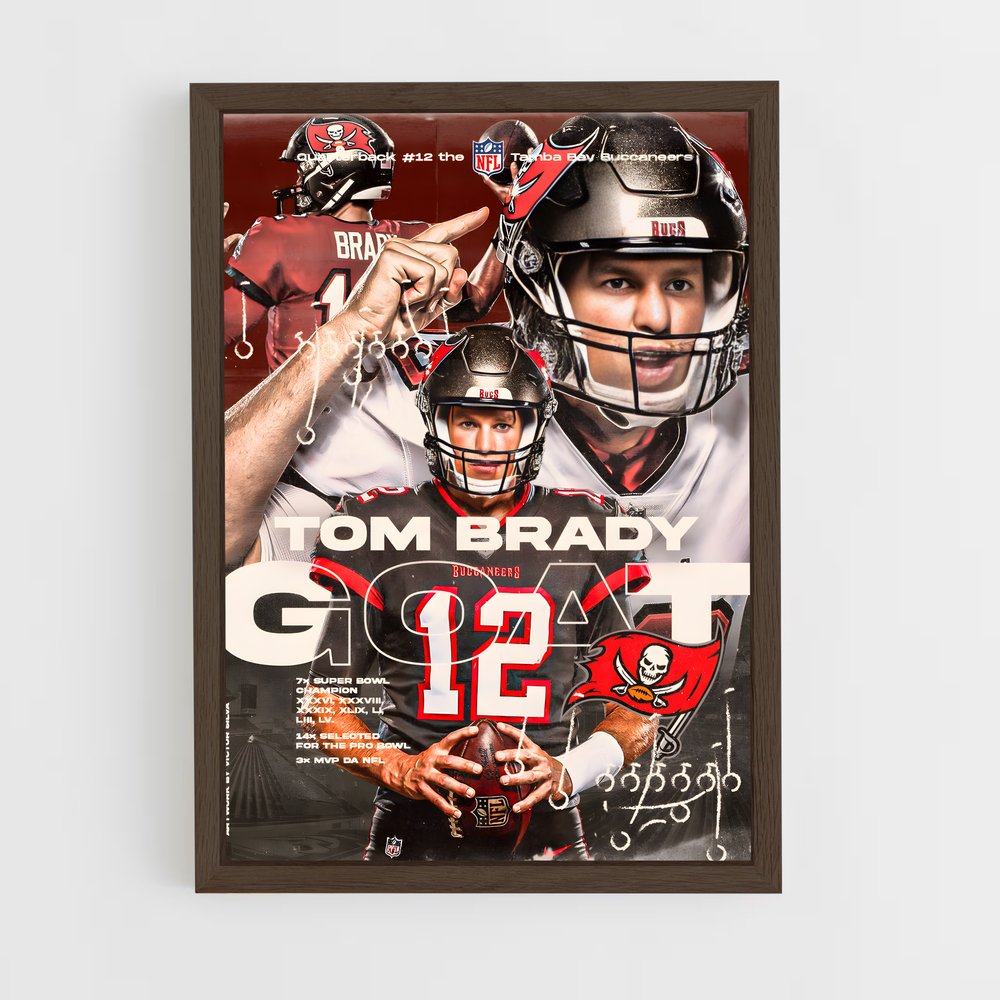 Poster Tom Brady Goat – affiche Football US (vue 5)